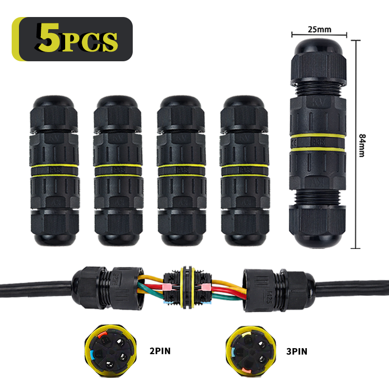 Push Fit Connector - 5PCS IP68 Waterproof Quick Wire Connector
