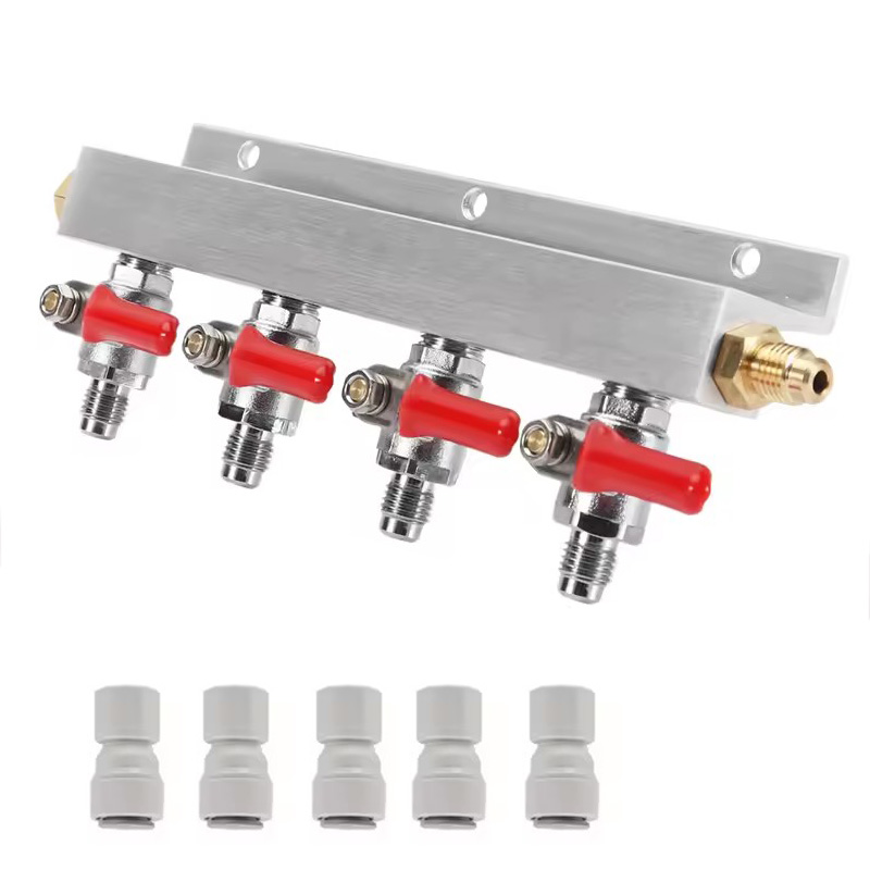 Push Fit Connector - IMAICTUU 4 Way Gas Manifold Co2
