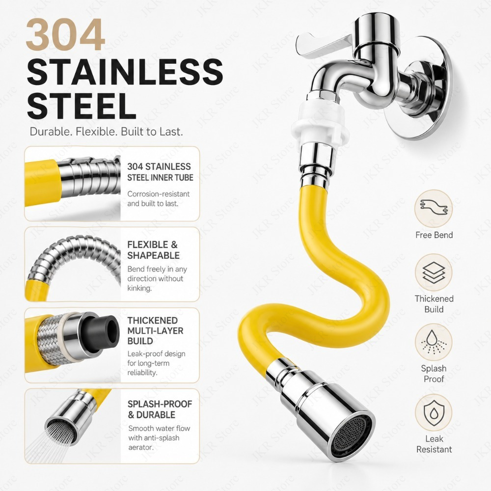 Flexible Hose Braided - Adjustable Stainless Steel Faucet Extender 2