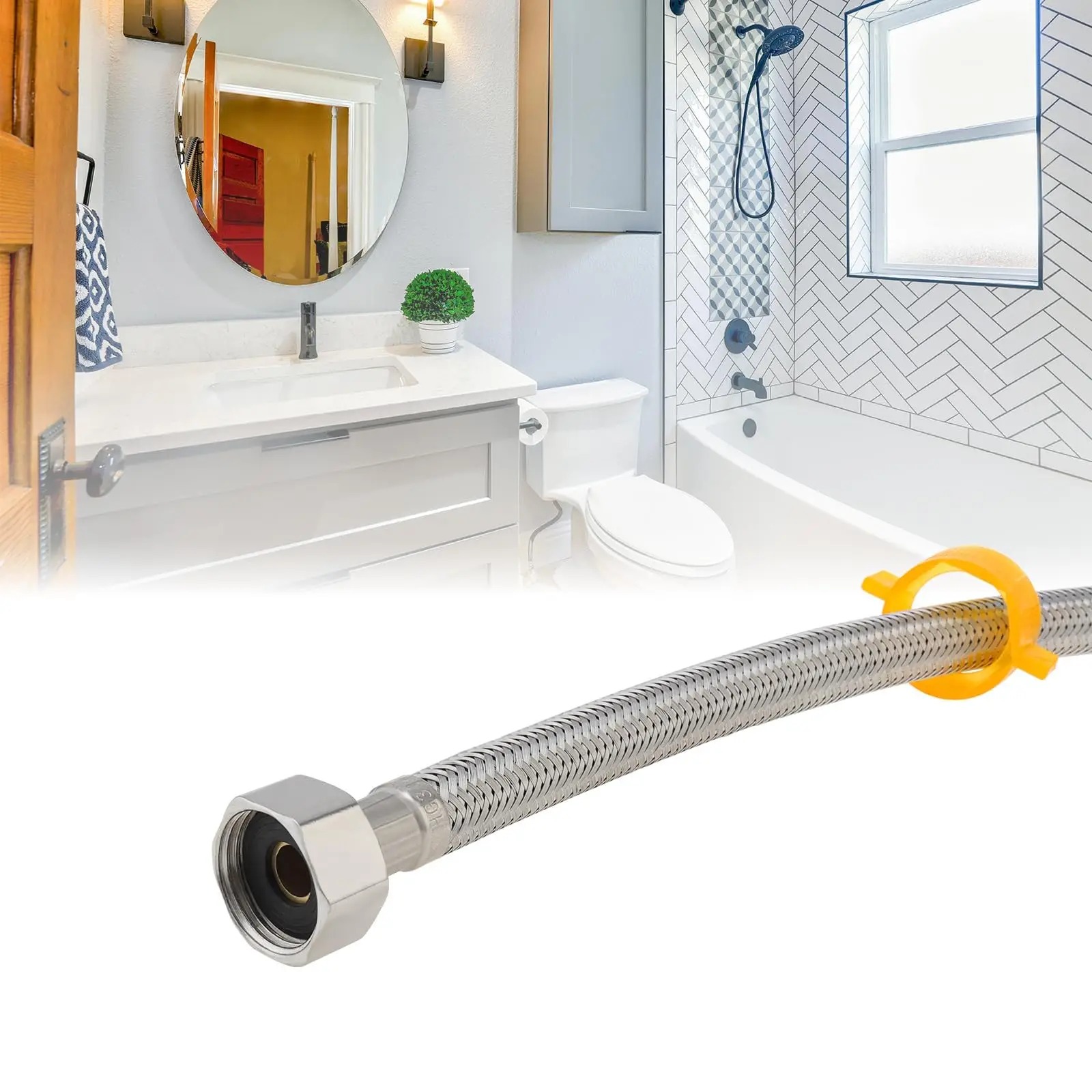 Flexible Hose Braided - 30/50cm 1/2 Inch Stainless Steel Plumbing