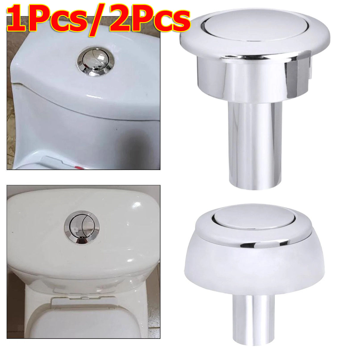 Toilet Fill Valve - 1Pcs/2Pcs 48mm Toilet Single Push Button