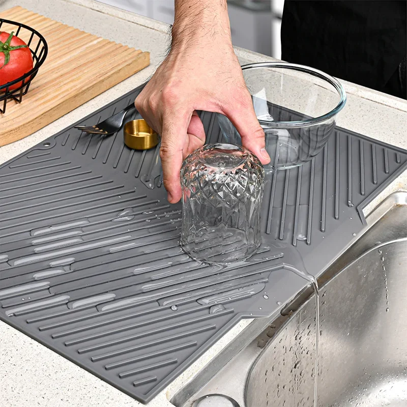 Silicone Dish Draining Mat, Po - Silicone Tap Washer review and price