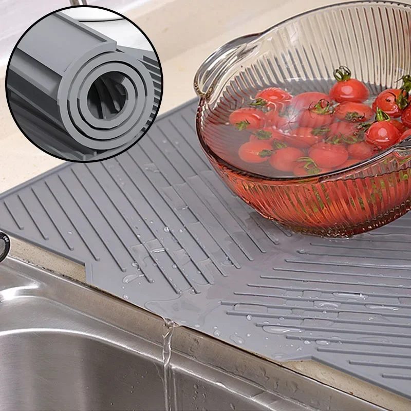 Silicone Dish Draining Mat, Po - Silicone Tap Washer review and price