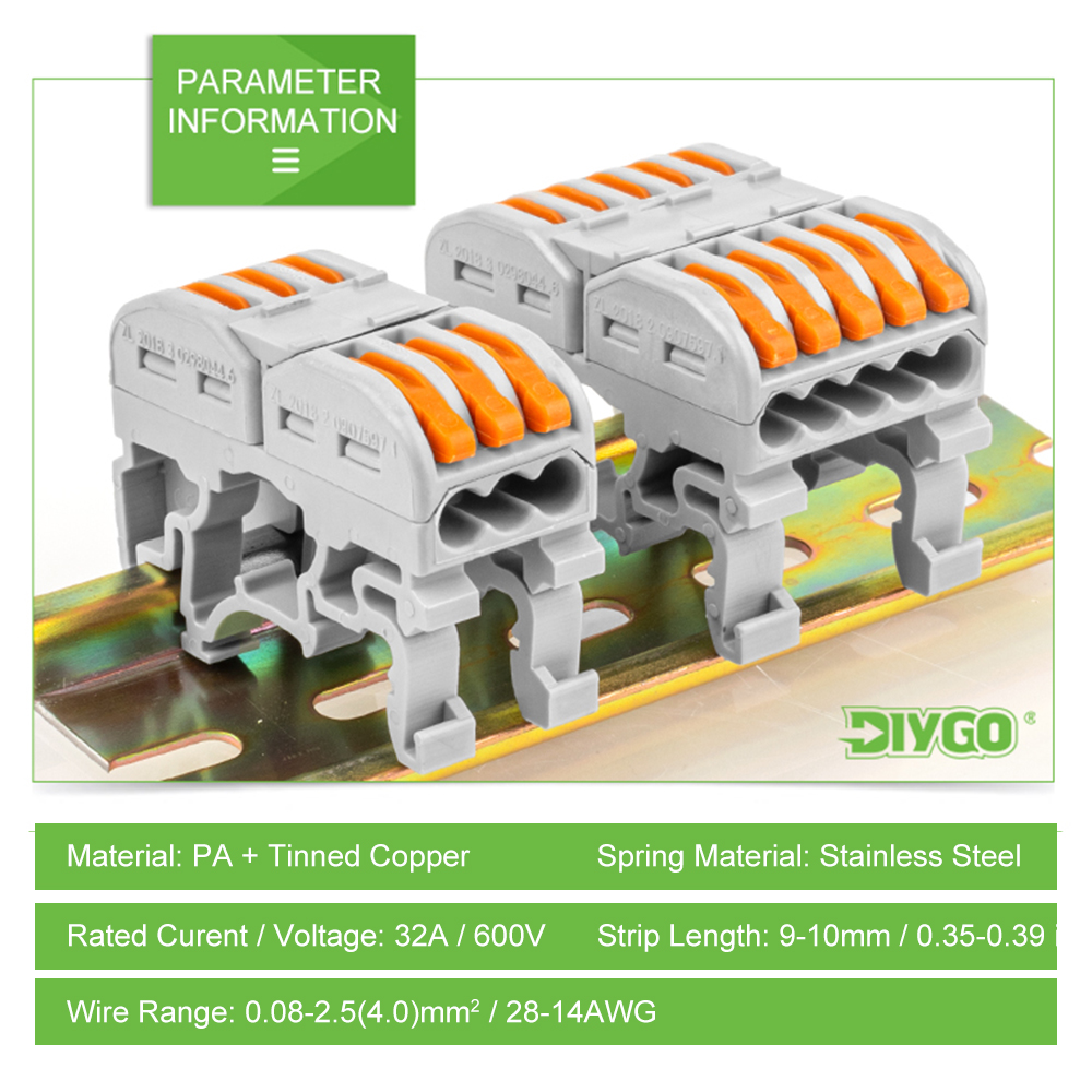 DIN Rail Fast Wire Cable Conne - Push Fit Connector review and price